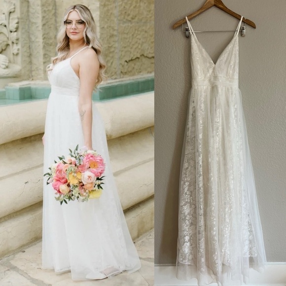 Lulus Dresses & Skirts - Dreamer Ivory Embroidered Tulle Maxi Dress